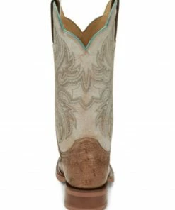 Justin Boots Women's Tan Smooth Ostrich Western Boots - Square Toe  -Justin Shop 2000339546 280 P4