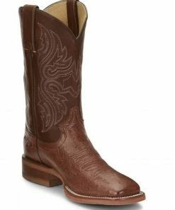 Justin Boots Women's Brown Smooth Ostrich Western Boots - Square Toe  -Justin Shop 2000339547 200 P1 1
