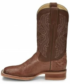 Justin Boots Women's Brown Smooth Ostrich Western Boots - Square Toe  -Justin Shop 2000339547 200 P3