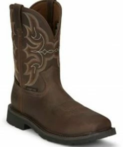 Justin Men's Ricochet Waterproof Western Work Boots - Composite Toe