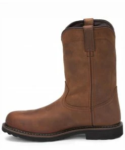 Justin Men's Wyoming Waterproof Western Work Boots - Steel Toe Brown -Justin Shop 2000340871 200 P3