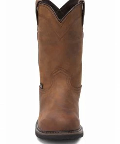 Justin Men's Wyoming Waterproof Western Work Boots - Steel Toe Brown -Justin Shop 2000340871 200 P5