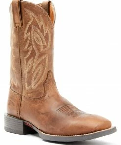 Justin Men's Dusky Brown Canter Cowhide Leather Western Boots - Wide Square Toe 