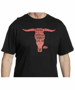 Justin Men's Original American Cowboy Bull Graphic Short Sleeve T-Shirt 