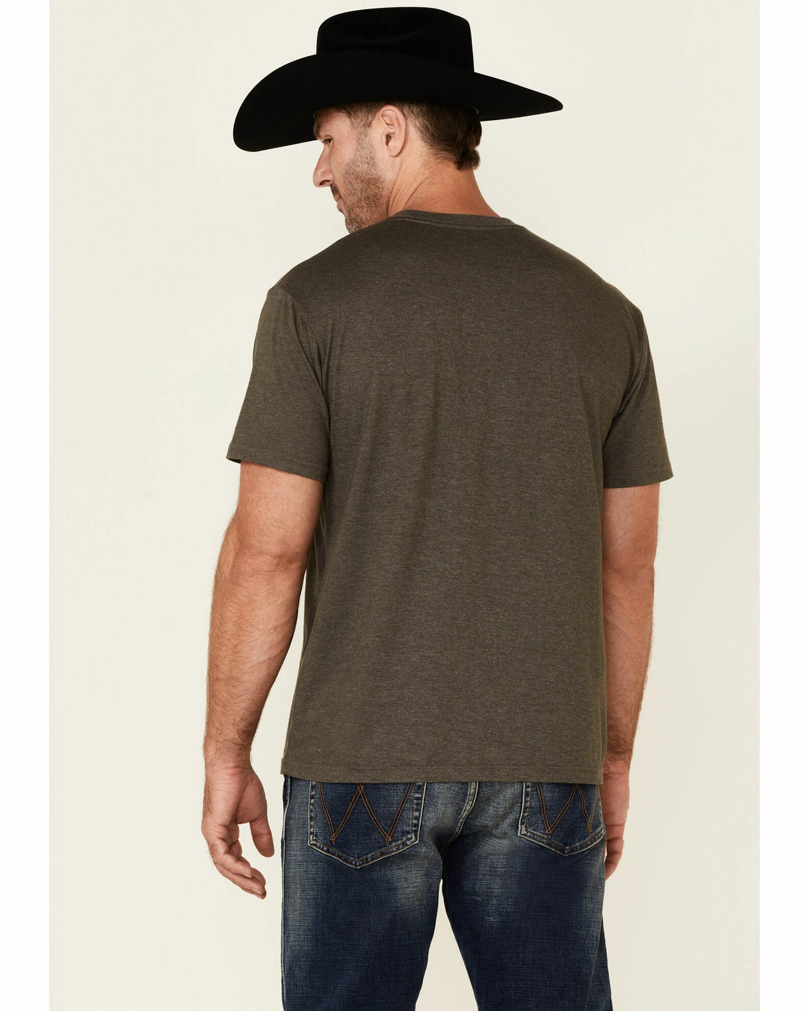 Justin Men's Heather Charcoal Cowboy Bull Skull Graphic Short Sleeve T-Shirt 6 Justin Men's Heather Charcoal Cowboy Bull Skull Graphic Short Sleeve T-Shirt - Image 4