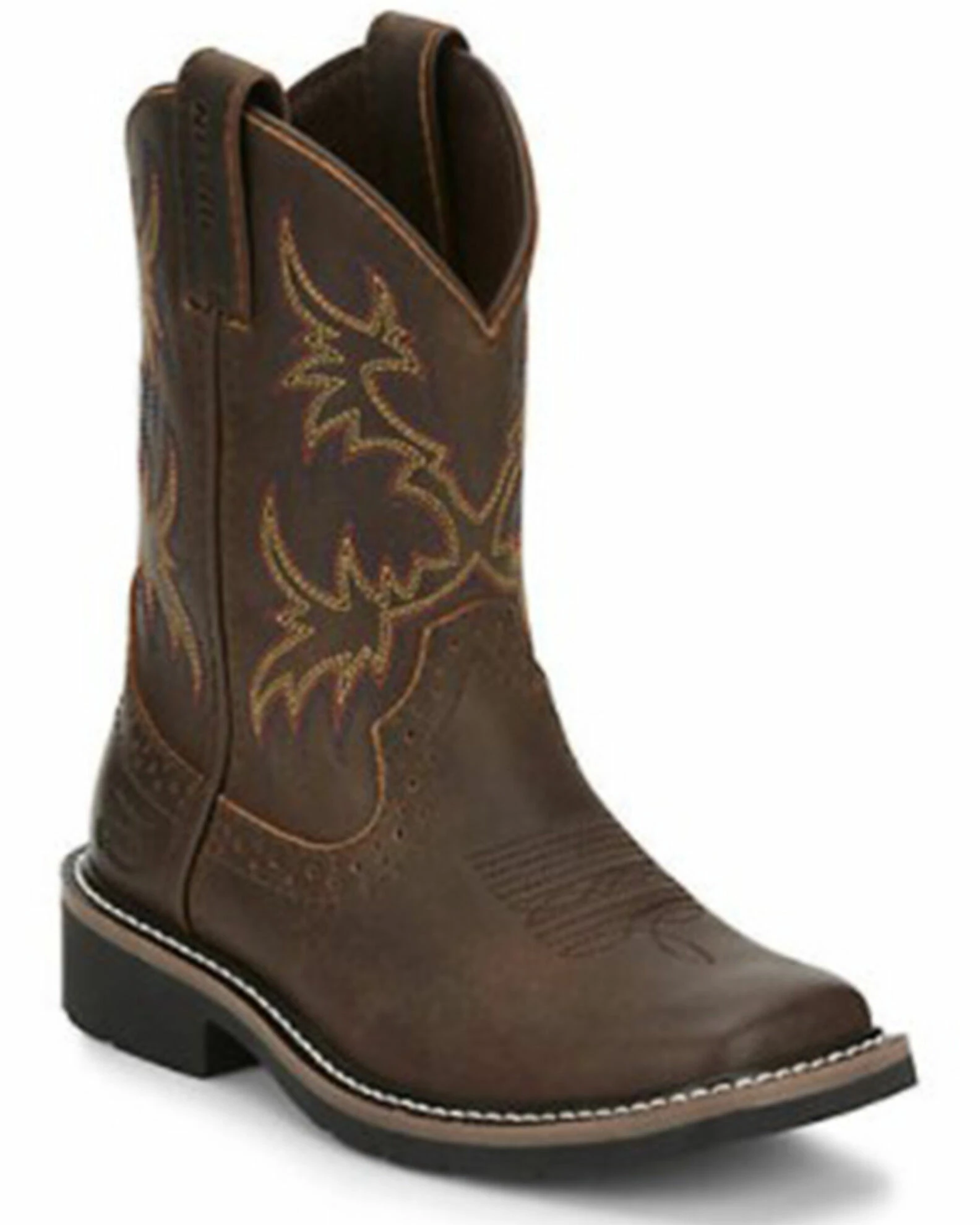 Justin Boots Boys' Dark Brown Western Boots - Square Toe 3 Justin Boots Boys' Dark Brown Western Boots - Square Toe