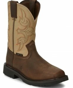 Justin Men's Ricochet Pecan Western Work Boots - Composite Toe 