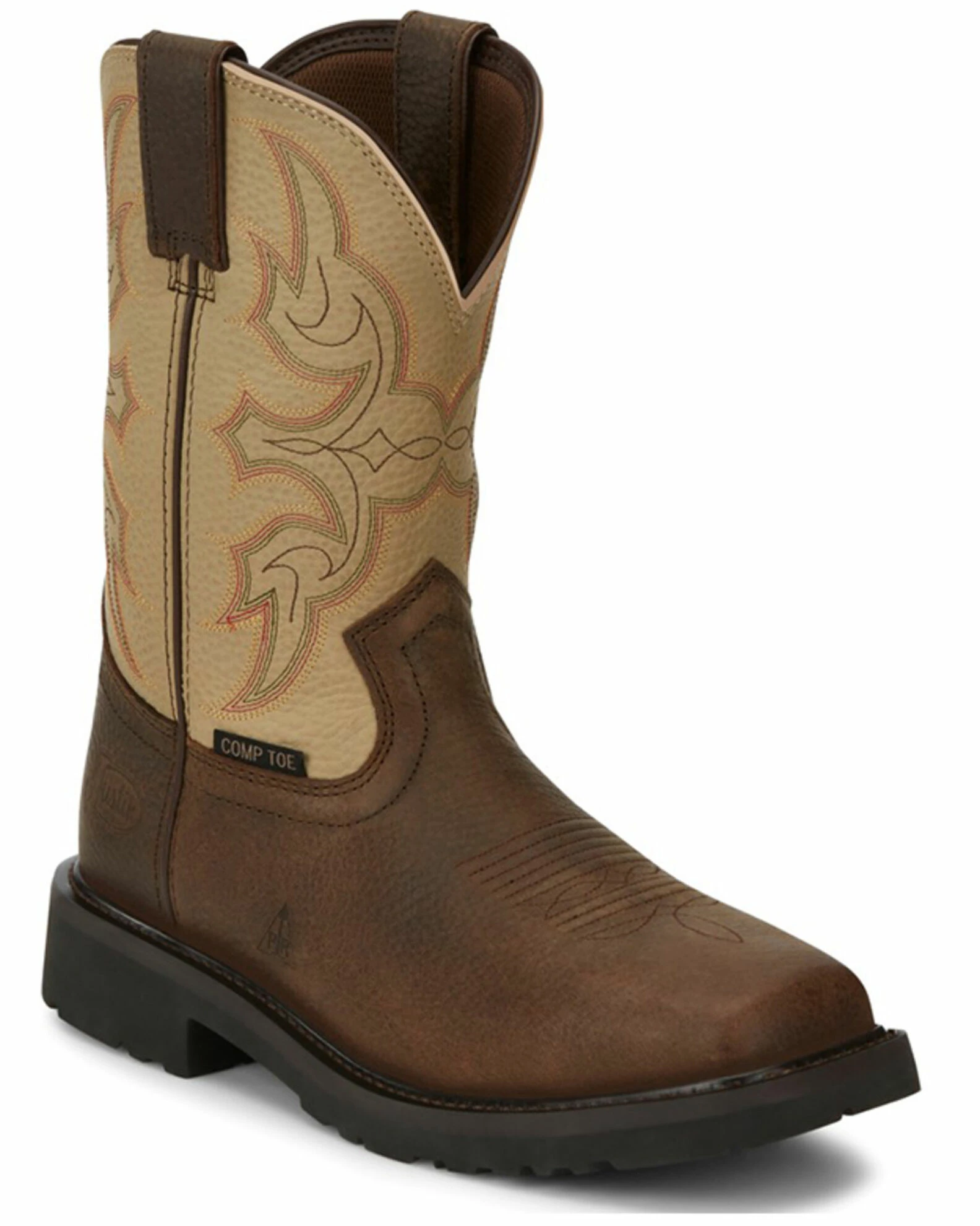 Justin Men's Ricochet Pecan Western Work Boots - Composite Toe 3 Justin Men's Ricochet Pecan Western Work Boots - Composite Toe