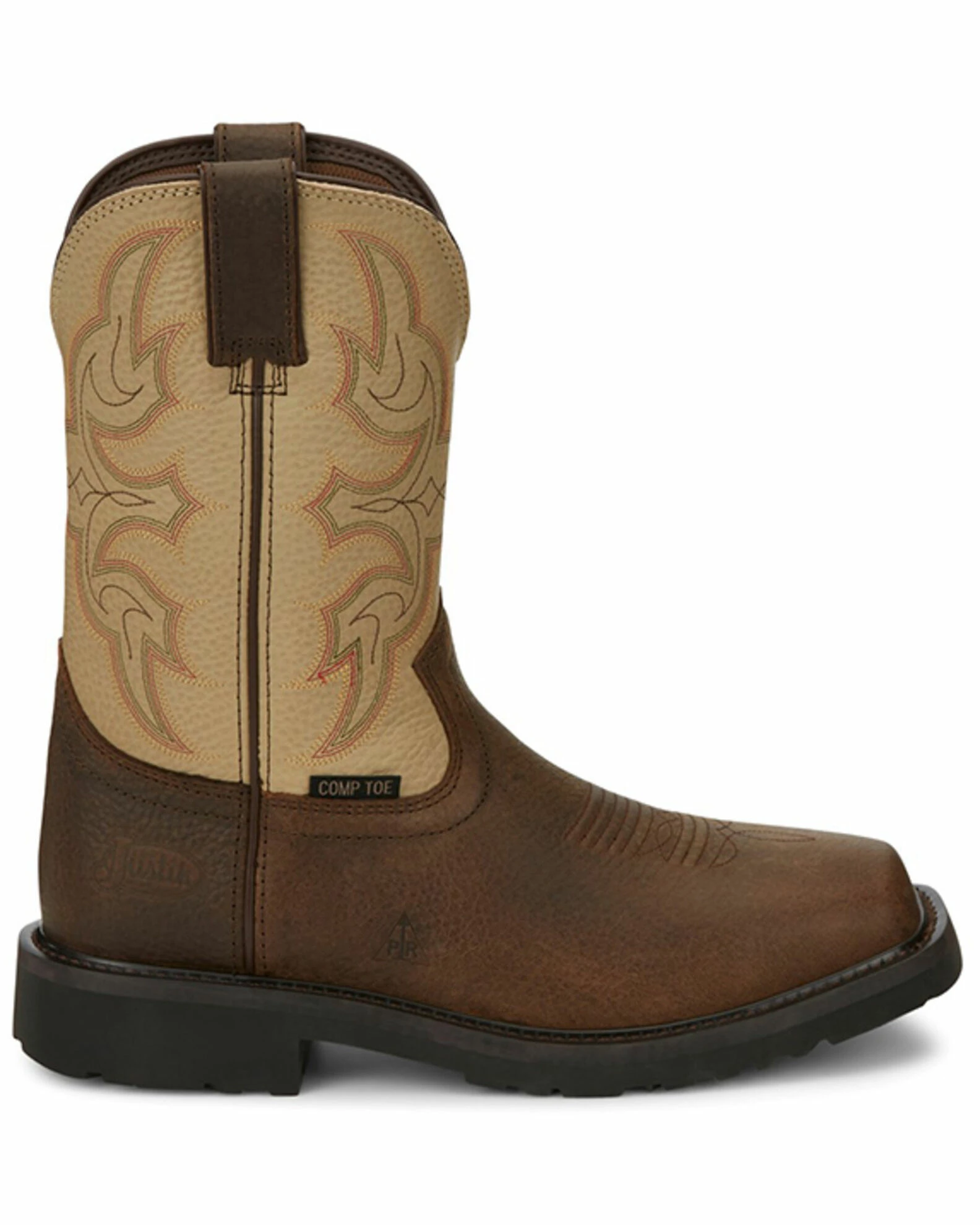Justin Men's Ricochet Pecan Western Work Boots - Composite Toe 4 Justin Men's Ricochet Pecan Western Work Boots - Composite Toe - Image 2