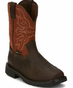Justin Men's Ricochet Waterproof Western Work Boots - Composite Toe Met Guard