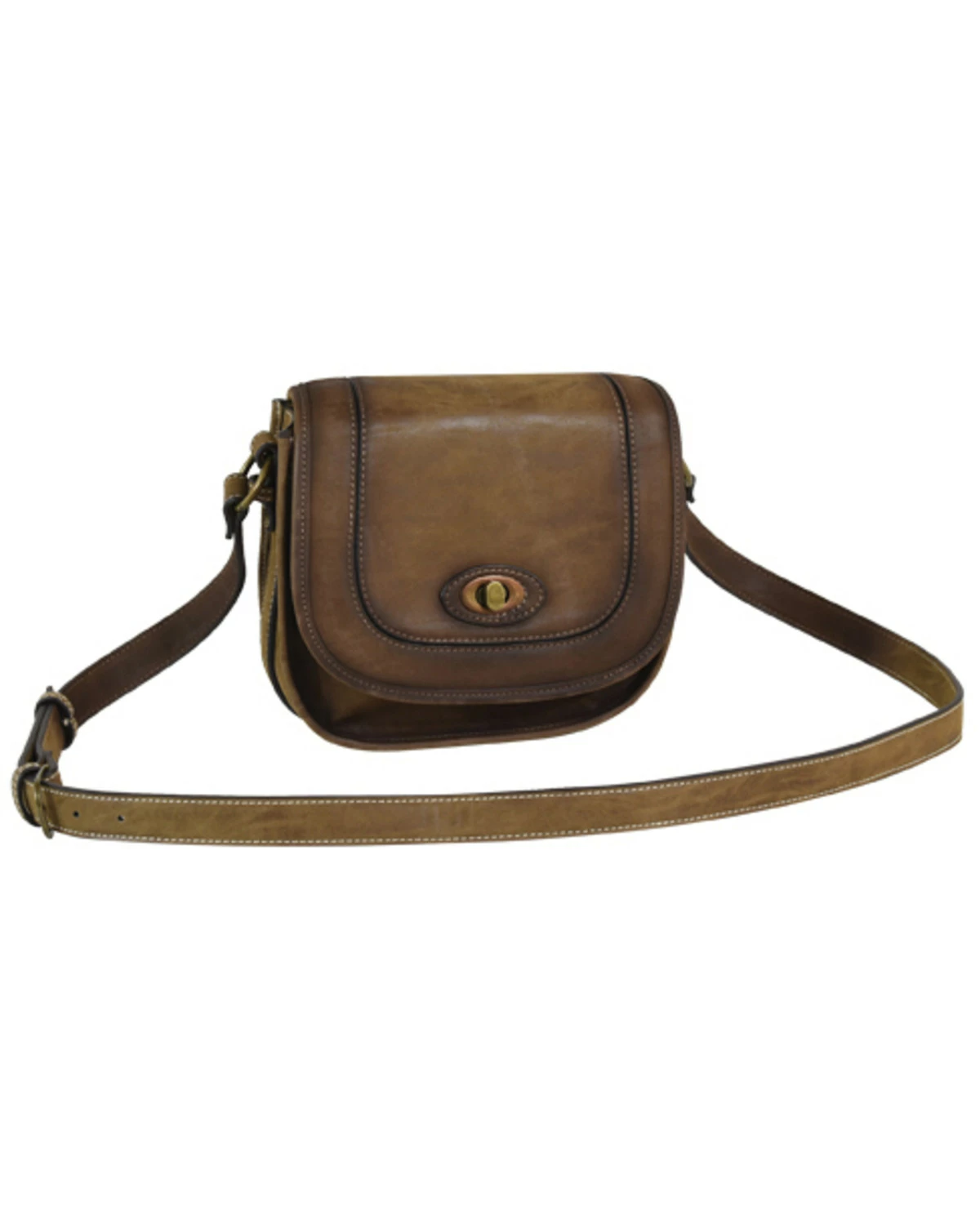 Trendition Women's Justin Saddle Bag Brown 5 Trendition Women's Justin Saddle Bag Brown - Image 3