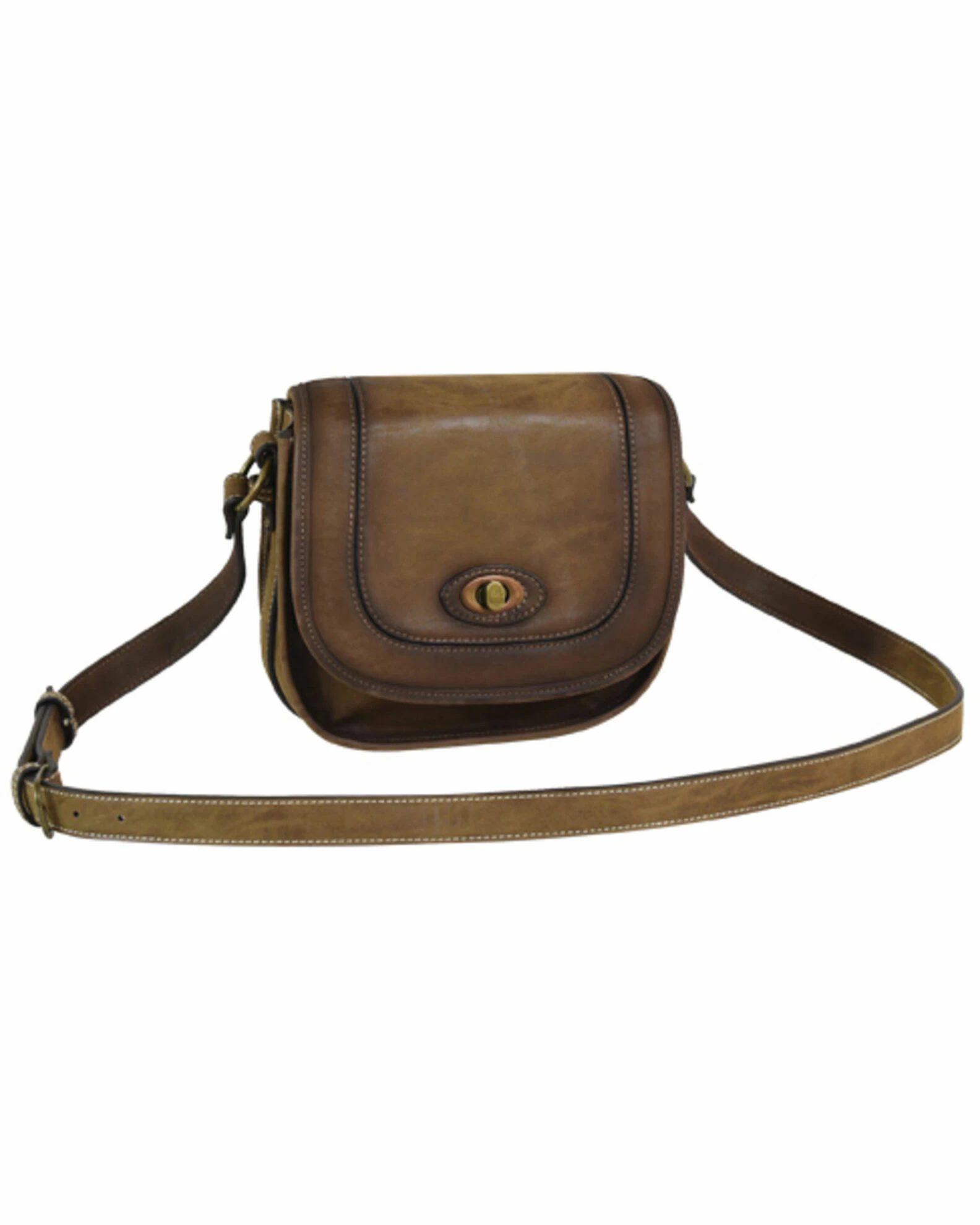 Trendition Women's Justin Saddle Bag Brown 3 Trendition Women's Justin Saddle Bag Brown