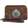 Justin Women's Turquoise Naja Concho Squash Blossom Brown Wristlet Wallet 2 Justin Women's Turquoise Naja Concho Squash Blossom Brown Wristlet Wallet -Justin Shop 2000346569 200 P1