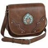 Justin Women's Turquoise Naja Concho Squash Blossom Brown Saddle Bag 1 Justin Women's Turquoise Naja Concho Squash Blossom Brown Saddle Bag -Justin Shop 2000346570 200 P1
