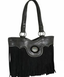 Justin Women's Graphite & Black Fringe Concealed Carry Tote Bag  -Justin Shop 2000346572 001 P1 1