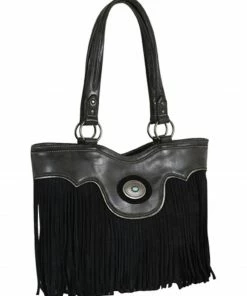 Justin Women's Graphite & Black Fringe Concealed Carry Tote Bag 