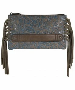 Justin Women's Brown Washed Tooled Turquoise Fringe Clutch Purse Black 7 Justin Women's Brown Washed Tooled Turquoise Fringe Clutch Purse Black -Justin Shop 2000346573 001 P1 1