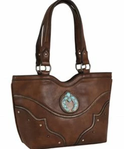 Justin Women's Brown Squash Blossom Concho Concealed Carry Tote 7 Justin Women's Brown Squash Blossom Concho Concealed Carry Tote -Justin Shop 2000346579 200 P1 1