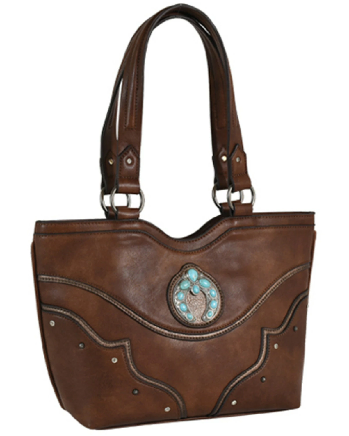 Justin Women's Brown Squash Blossom Concho Concealed Carry Tote 5 Justin Women's Brown Squash Blossom Concho Concealed Carry Tote - Image 3
