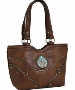 Justin Women's Brown Squash Blossom Concho Concealed Carry Tote