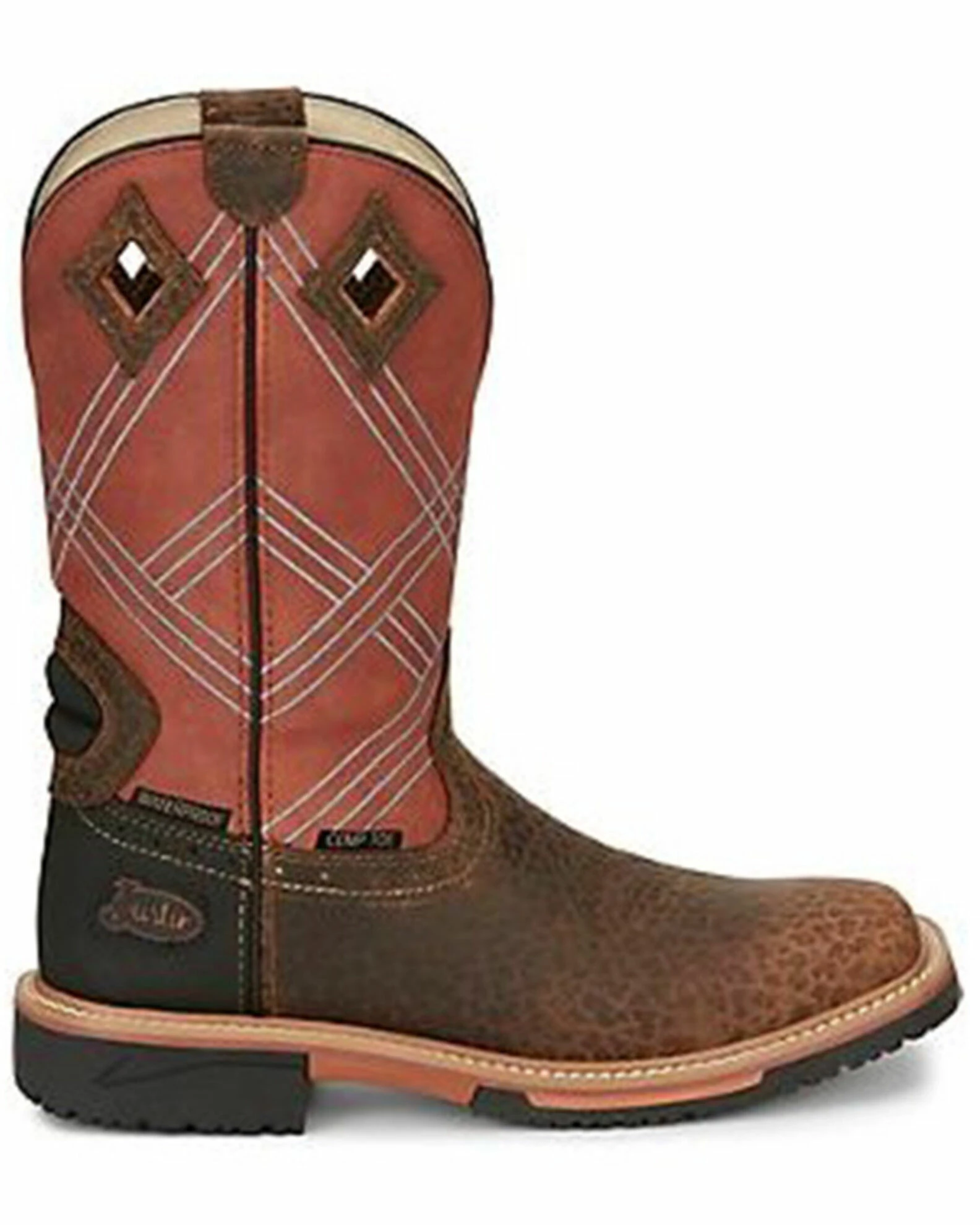 Justin Men's Dalhart Waterproof Western Work Boots - Nano Composite Toe 4 Justin Men's Dalhart Waterproof Western Work Boots - Nano Composite Toe - Image 2