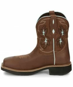 Justin Women's Chisel Waterproof Western Work Boots - Nano Composite Toe Brown -Justin Shop 2000348016 200 P3