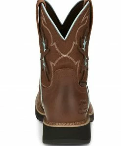 Justin Women's Chisel Waterproof Western Work Boots - Nano Composite Toe Brown -Justin Shop 2000348016 200 P5