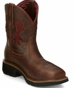 Justin Women's Lathey Western Work Boots - Nano Composite Toe Brown -Justin Shop 2000348975 200 P1 1