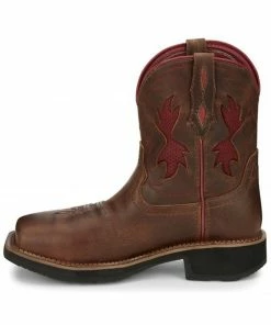 Justin Women's Lathey Western Work Boots - Nano Composite Toe Brown -Justin Shop 2000348975 200 P3
