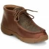 Justin Men's Cappie Brown Cowhide Leather Ostrich Vamp Casual Lace-Up Shoe - Moc Toe  -Justin Shop 2000348996 200 P1