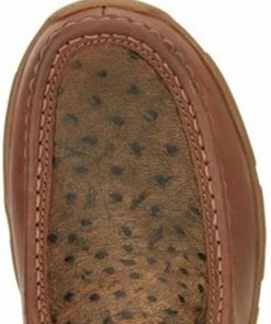 Justin Men's Cappie Brown Cowhide Leather Ostrich Vamp Casual Lace-Up Shoe - Moc Toe  -Justin Shop 2000348996 200 P6