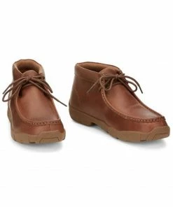 Justin Men's Cappie Brown Cowhide Leather Casual Lace-Up Shoe - Moc Toe 