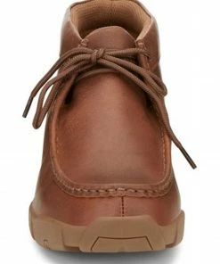 Justin Men's Cappie Brown Cowhide Leather Casual Lace-Up Shoe - Moc Toe  -Justin Shop 2000348997 200 P4