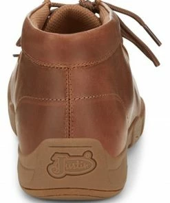 Justin Men's Cappie Brown Cowhide Leather Casual Lace-Up Shoe - Moc Toe  -Justin Shop 2000348997 200 P5