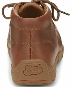 Justin Men's Cappie Brown Cowhide Leather Alloy Safety Lace-Up Shoe - Moc Toe  -Justin Shop 2000349000 200 P5