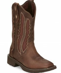 Justin Women's Paisley Spice Western Boots - Broad Square Toe