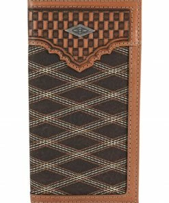 Justin Rodeo Crisscross Stitch Leather Wallet For Men's
