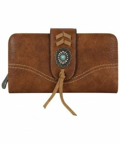 Justin Women's Laced Trim Concha Leather Wallet 