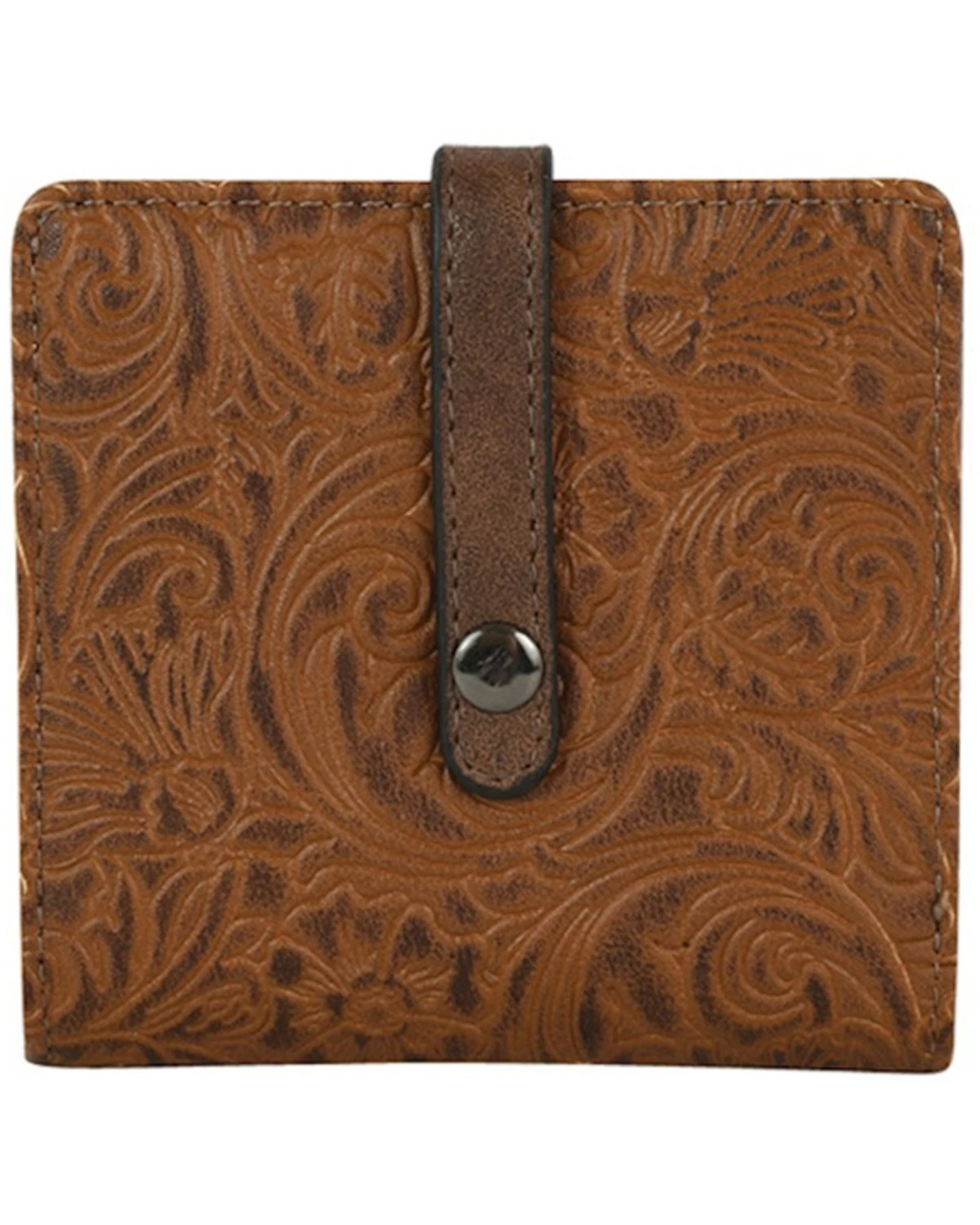 Justin Women's Floral Tooled Saddle Wallet Brown 4 Justin Women's Floral Tooled Saddle Wallet Brown - Image 2
