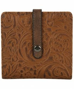 Justin Women's Floral Tooled Saddle Wallet Brown