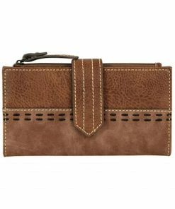 Justin Women's Whipstitch Edge Saddle Wallet For None Brown