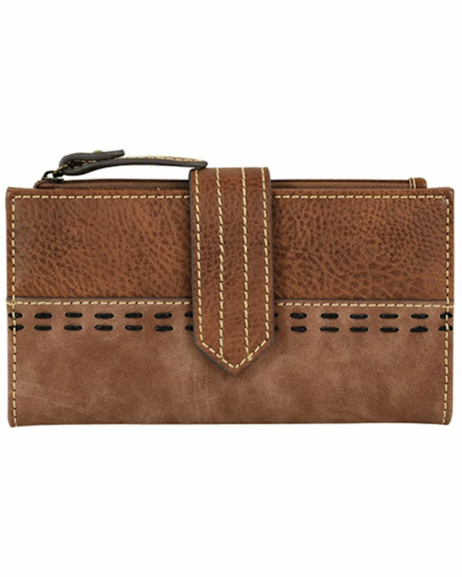 Justin Women's Whipstitch Edge Saddle Wallet For None Brown 3 Justin Women's Whipstitch Edge Saddle Wallet For None Brown