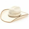 Justin Men's Ivory & Tan Owens Shantung Straw Western Hat   -Justin Shop 2000358068 103 P1