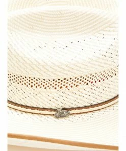 Justin Men's Ivory & Tan Owens Shantung Straw Western Hat   -Justin Shop 2000358068 103 P2