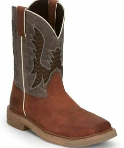 Justin Men's Stampede Bolt Nano Comp Pull-On Western Work Boots - Square Toe 