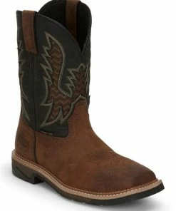 Justin Men's Stampede Bolt Nano Comp Pull-On Western Work Boots - Square Toe 