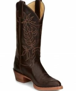 Justin Women's Rosey Espresso Western Boot - Round Toe