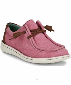 Justin Women's Hazer Lace-Up Casual Shoes - Moc Toe Pink