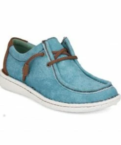 Justin Women's Hazer Lace-Up Casual Shoes - Moc Toe Turquoise