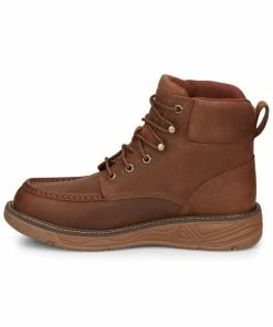 Justin Men's Rush Waterproof 6" Lace Up Nano Non-Comp Wedge Work Boots - Moc Toe  -Justin Shop 2000359251 200 P3